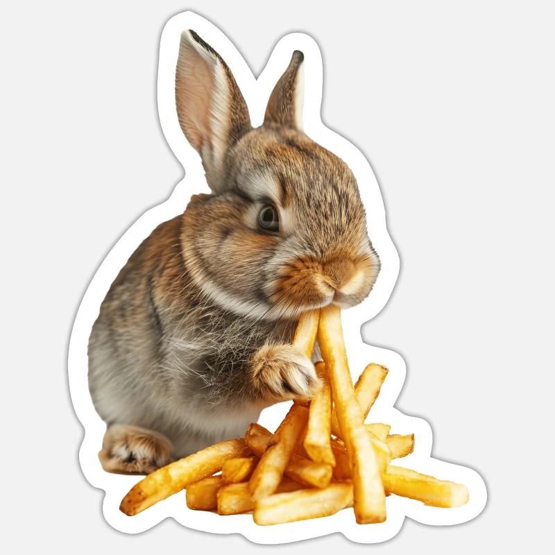 Lapin - Sticker taille S (10 x 10 cm) - blanc mat