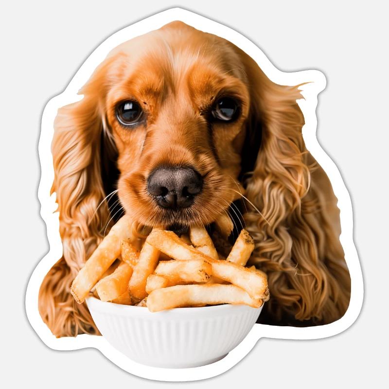 Cocker Spaniel - Sticker taille S (10 x 10 cm) - blanc mat