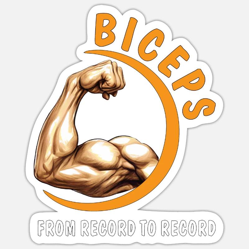 BICEPS FROM RECORD TO RECORD - Sticker Größe S (10 x 10 cm) - Mattweiß