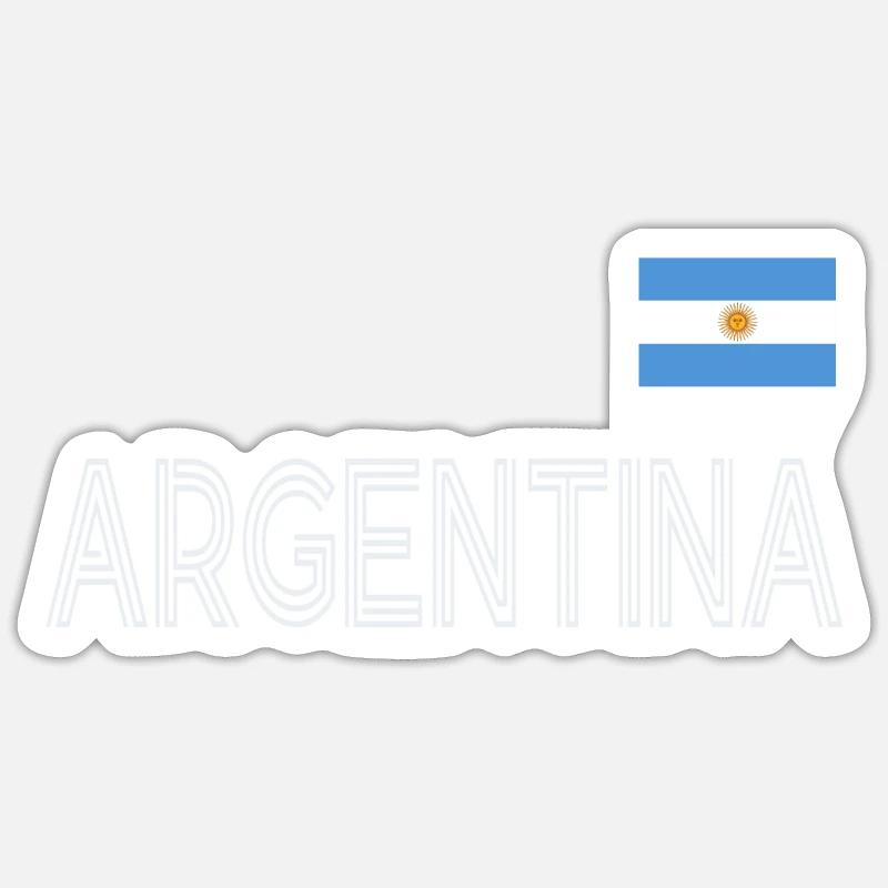 Argentine Cadeau Argentine Drapeau argentin - Sticker taille S (10 x 10 cm) - blanc mat