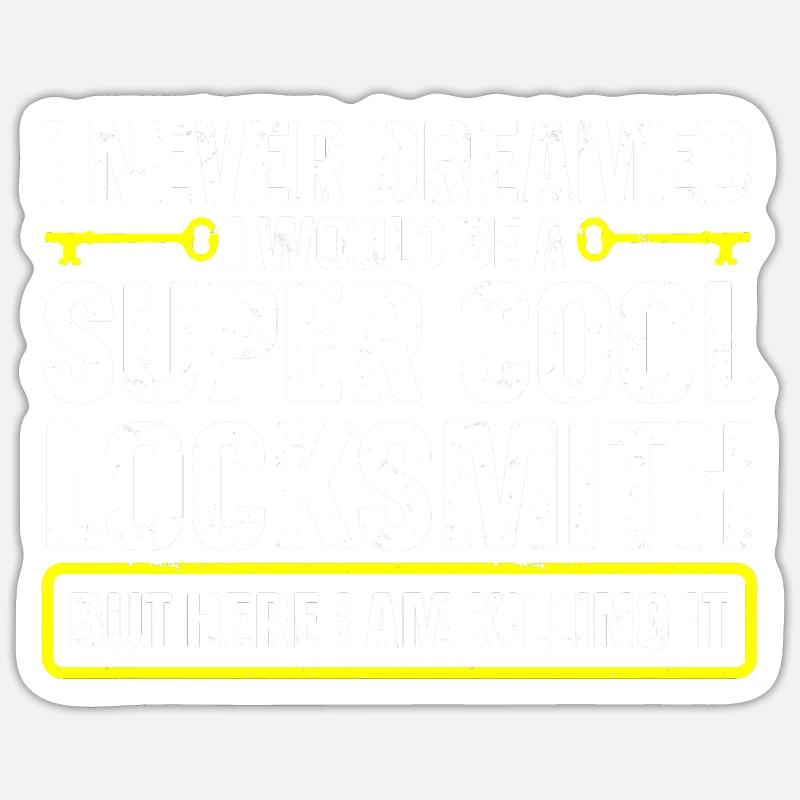 Locksmith Lockpicking Lockpicker - Sticker Größe S (10 x 10 cm) - Mattweiß