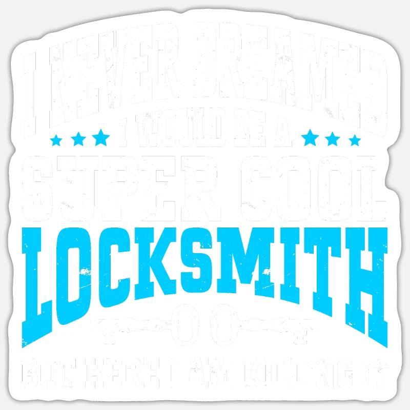 Locksmith Lockpicking Lockpicker - Sticker Größe S (10 x 10 cm) - Mattweiß