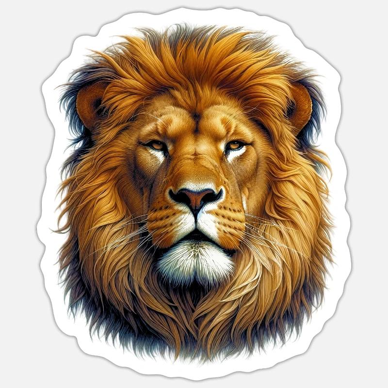 Löwe - Sticker Größe S (10 x 10 cm) - Mattweiß