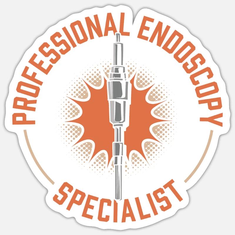 Technicien en endoscopie - Sticker taille S (10 x 10 cm) - blanc mat