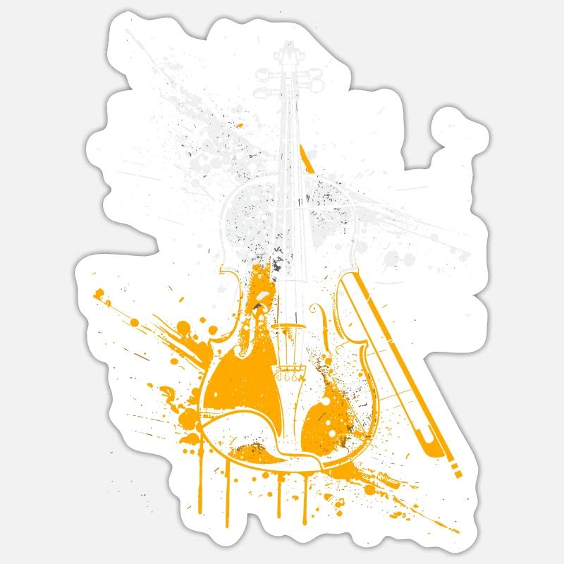 Graffiti de violon Sticker taille S (10 x 10 cm)