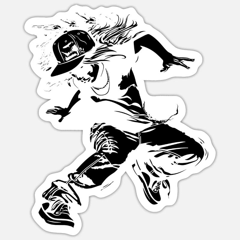 Breakdance ragazza disegno - Sticker formato S (10 x 10 cm) - bianco opaco