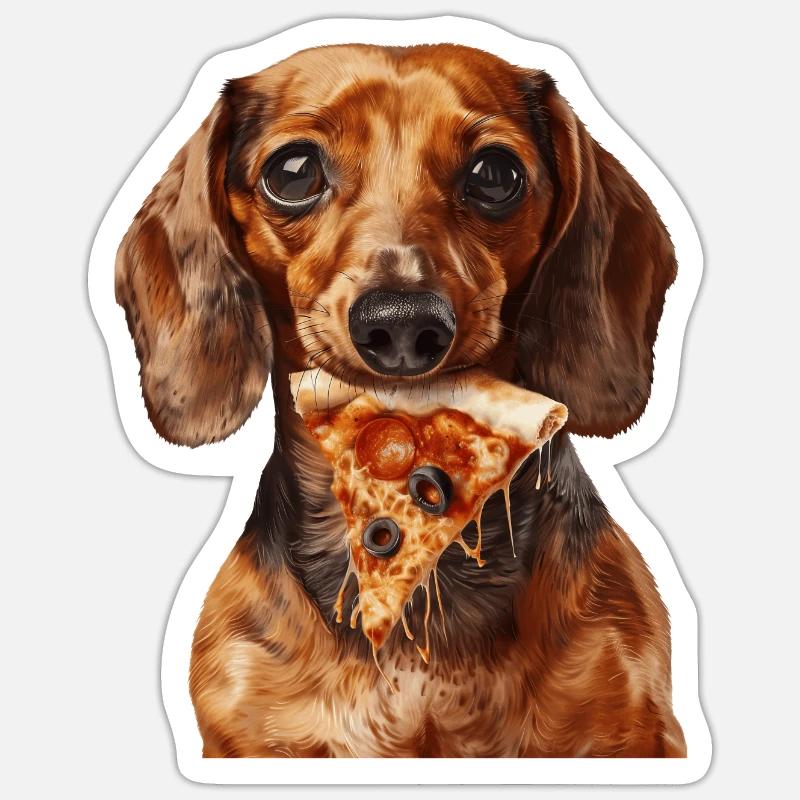 Teckel - Sticker taille S (10 x 10 cm) - blanc mat