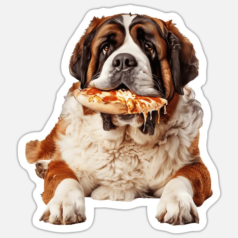 Saint-bernard - Sticker taille S (10 x 10 cm) - blanc mat