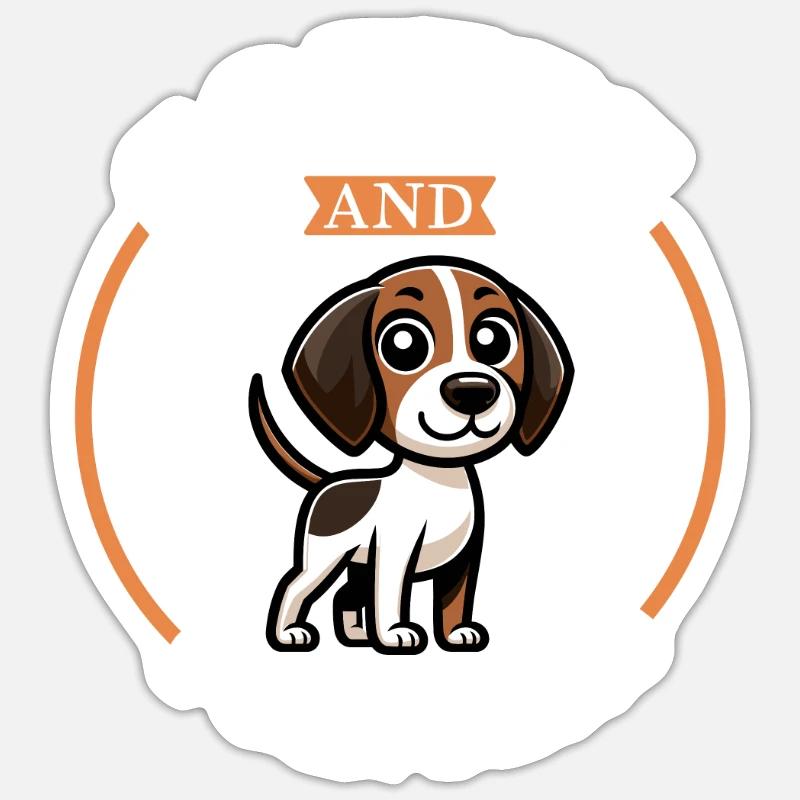Coffee and English Pointer Sticker size S (10 x 10 cm)