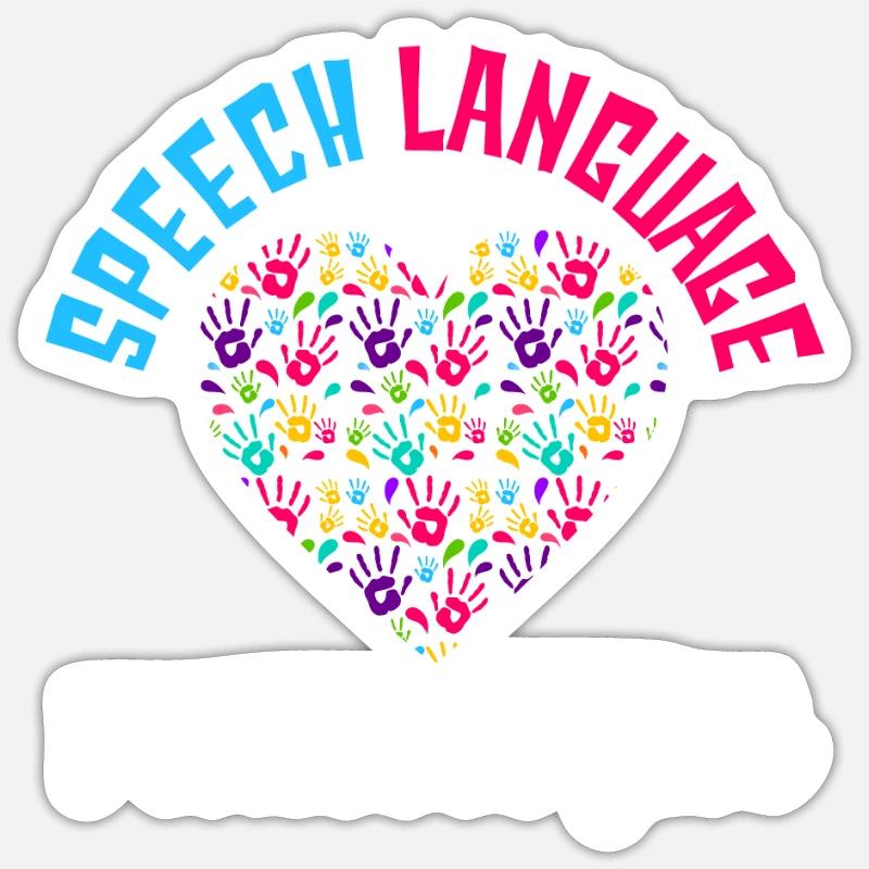 Speech Language Pathologist Heart Handprints Sticker size S (10 x 10 cm)