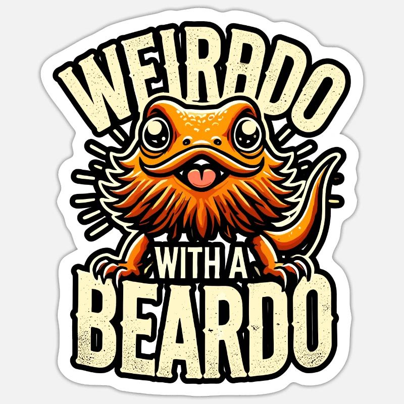 Spinner mit Bärtchen Sticker Größe S (10 x 10 cm)