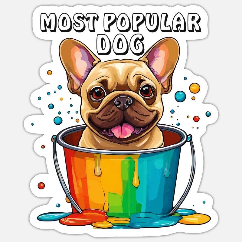 FRENCHIE CHIEN LE PLUS POPULAIRE Sticker taille S (10 x 10 cm)