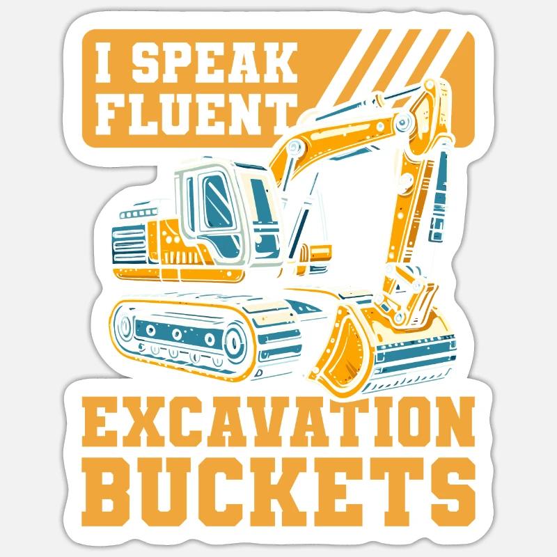 Excavator Operator - Sticker size S (10 x 10 cm) - white matte