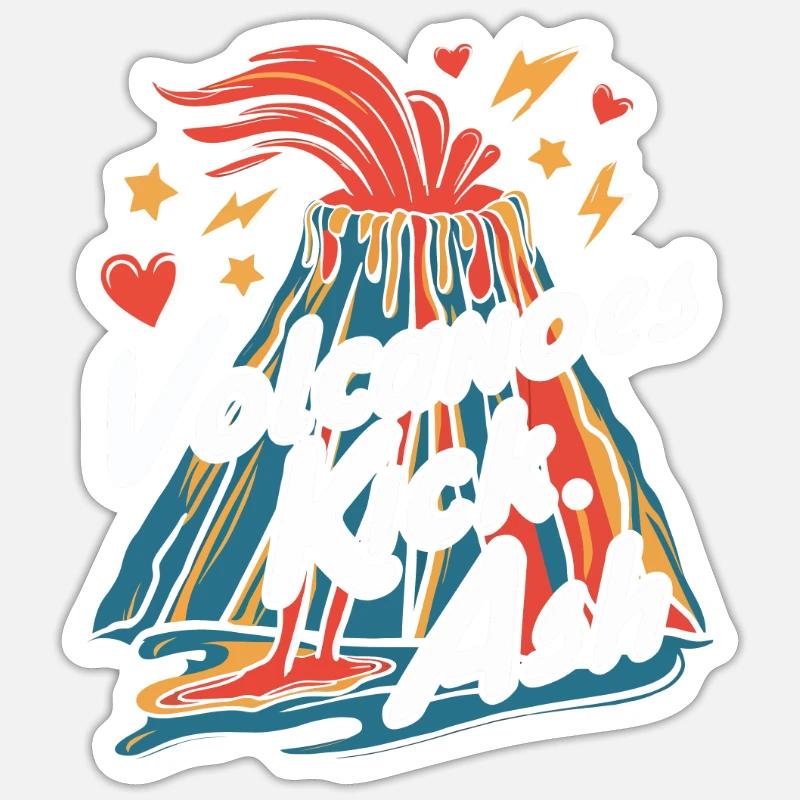 Volcano – Ash, Lava and Fire - Sticker size S (10 x 10 cm) - white matte