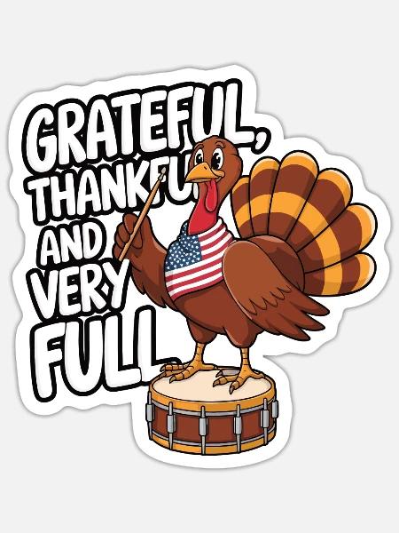 Lustiger Thanksgiving Truthahn - Sticker Größe S (10 x 10 cm) - Mattweiß