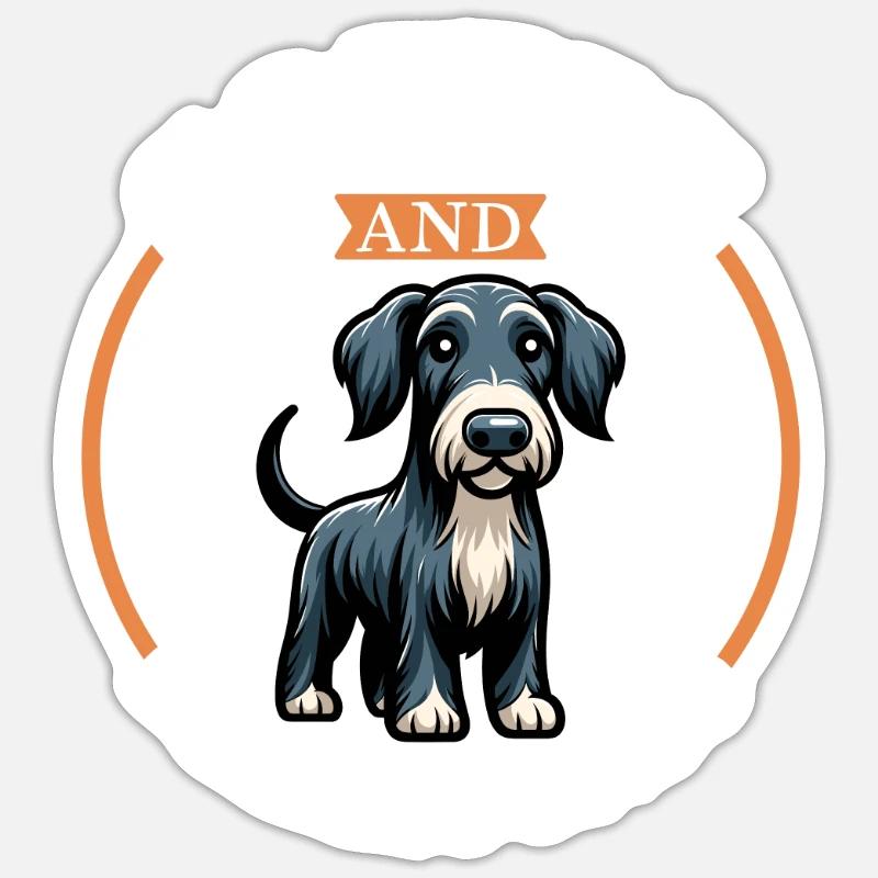 Café et Deerhound - Sticker taille S (10 x 10 cm) - blanc mat