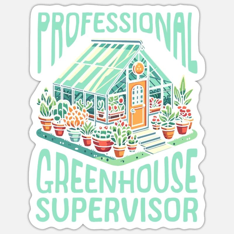 Gewächshausmanager - Sticker Größe S (10 x 10 cm) - Mattweiß