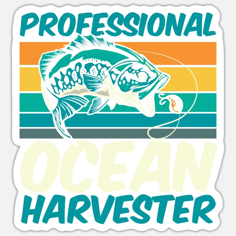 Pêcheur - Sticker taille S (10 x 10 cm) - blanc mat