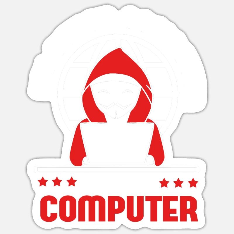 Cyber programmeur cybersécurité Hacker - Sticker taille S (10 x 10 cm) - blanc mat