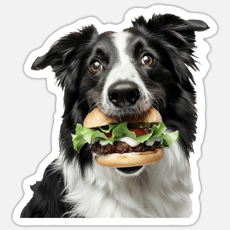 Border Collie - Sticker taille S (10 x 10 cm) - blanc mat