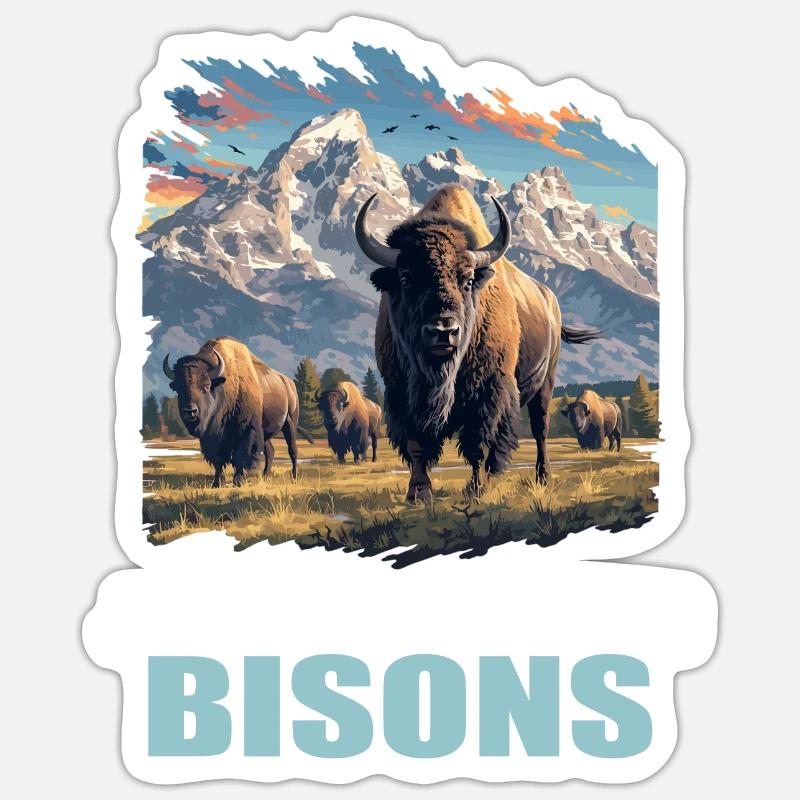 Bisons Bison - Sticker size S (10 x 10 cm) - white matte