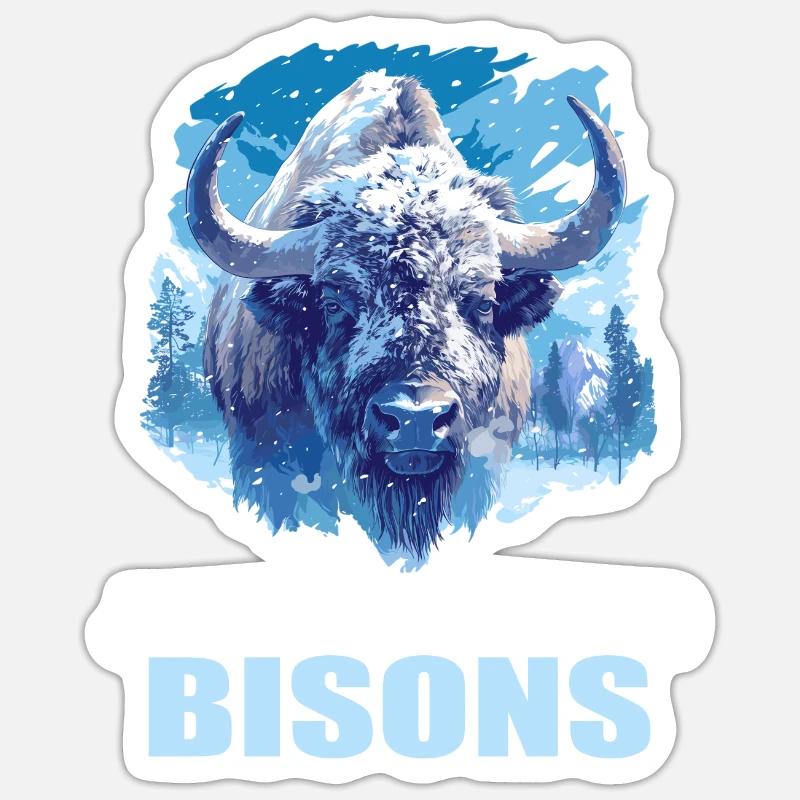 Bisons Bison - Sticker size S (10 x 10 cm) - white matte