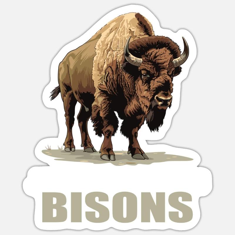 Bisons Bison - Sticker size S (10 x 10 cm) - white matte