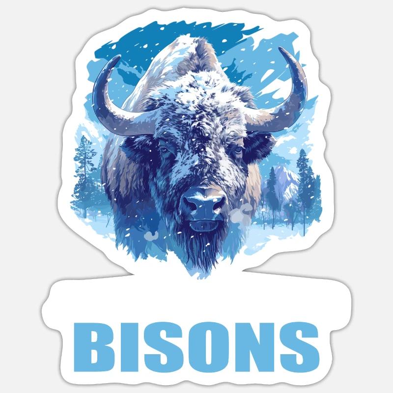 Bisons Bison - Sticker size S (10 x 10 cm) - white matte