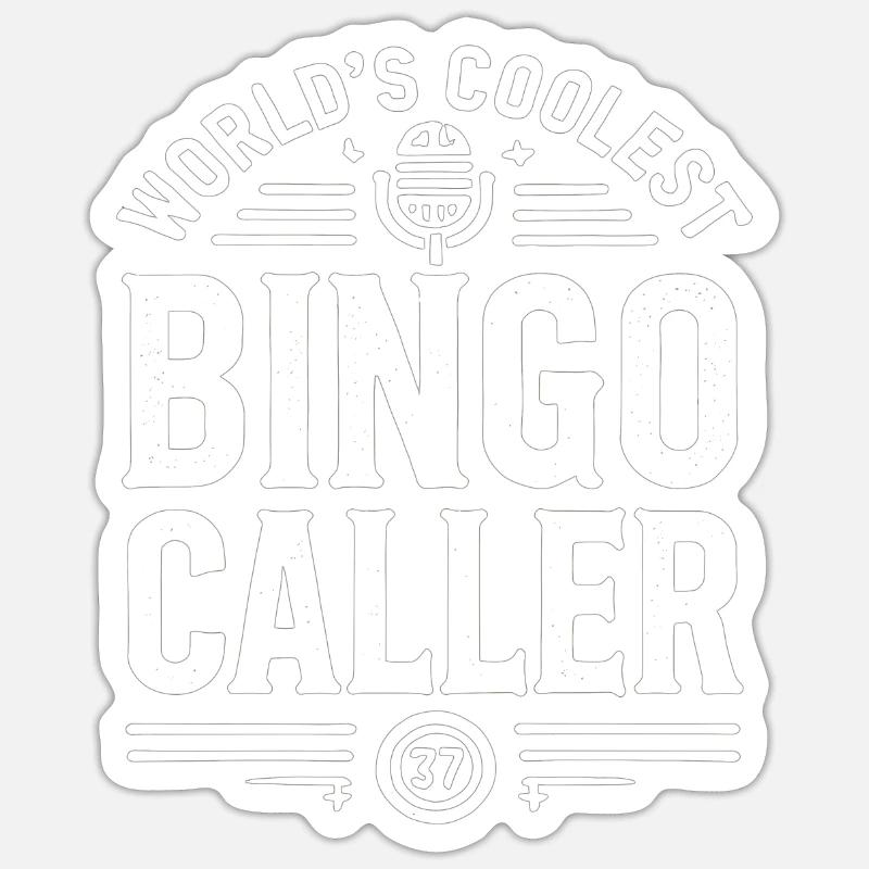 Der coolste Bingo-Anrufer der Welt - Sticker Größe S (10 x 10 cm) - Mattweiß