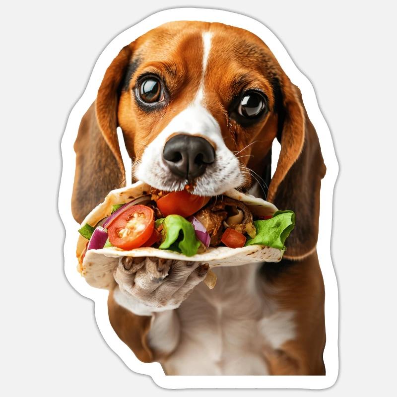 Beagle - Sticker taille S (10 x 10 cm) - blanc mat