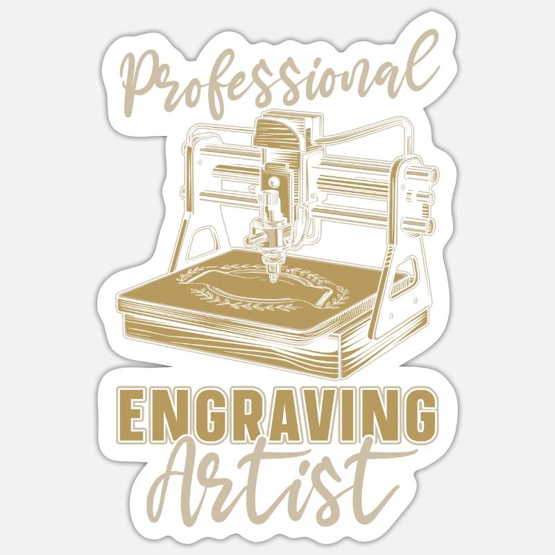 Graveur - Sticker Größe S (10 x 10 cm) - Mattweiß