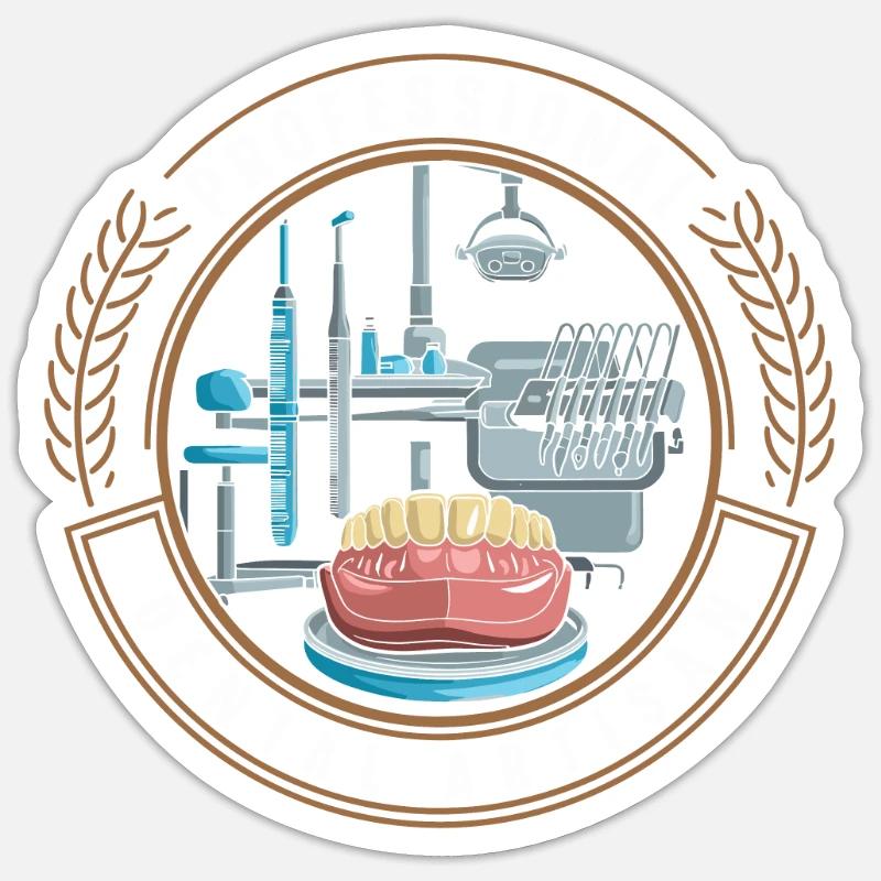 Dental technician - Sticker size S (10 x 10 cm) - white matte