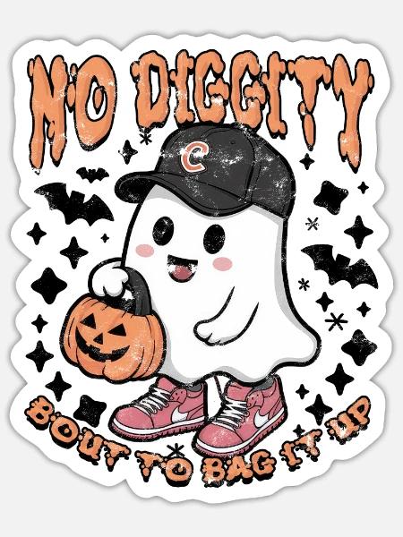 Kein Diggity Bout zum Einpacken - Kinder Halloween - Sticker Größe S (10 x 10 cm) - Mattweiß