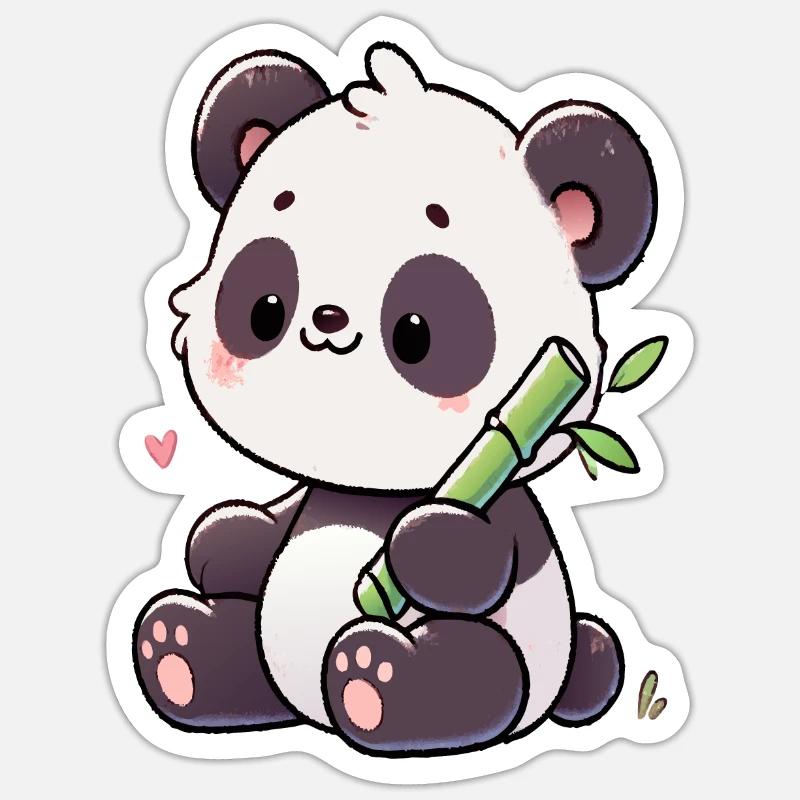 Panda - Sticker taille S (10 x 10 cm) - blanc mat