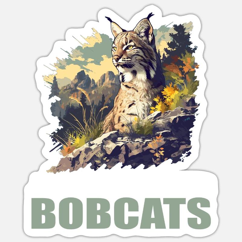 Bobcats Rotluchse Rotluchs Luchs - Sticker Größe S (10 x 10 cm) - Mattweiß