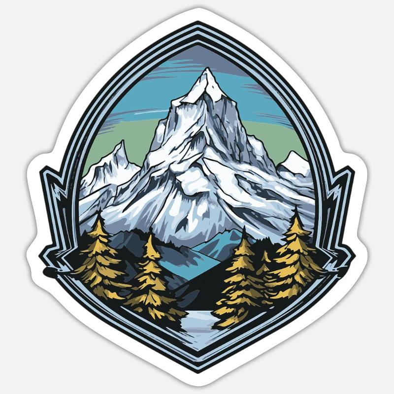 Mountains Mountains - Sticker size S (10 x 10 cm) - white matte