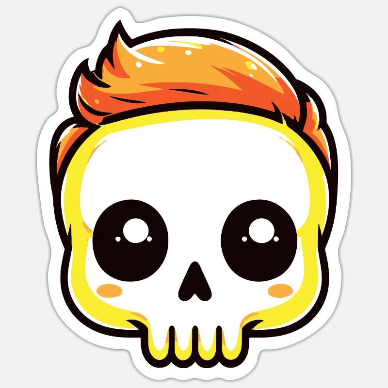 Halloween Ghost Skull - Sticker size S (10 x 10 cm) - white matte