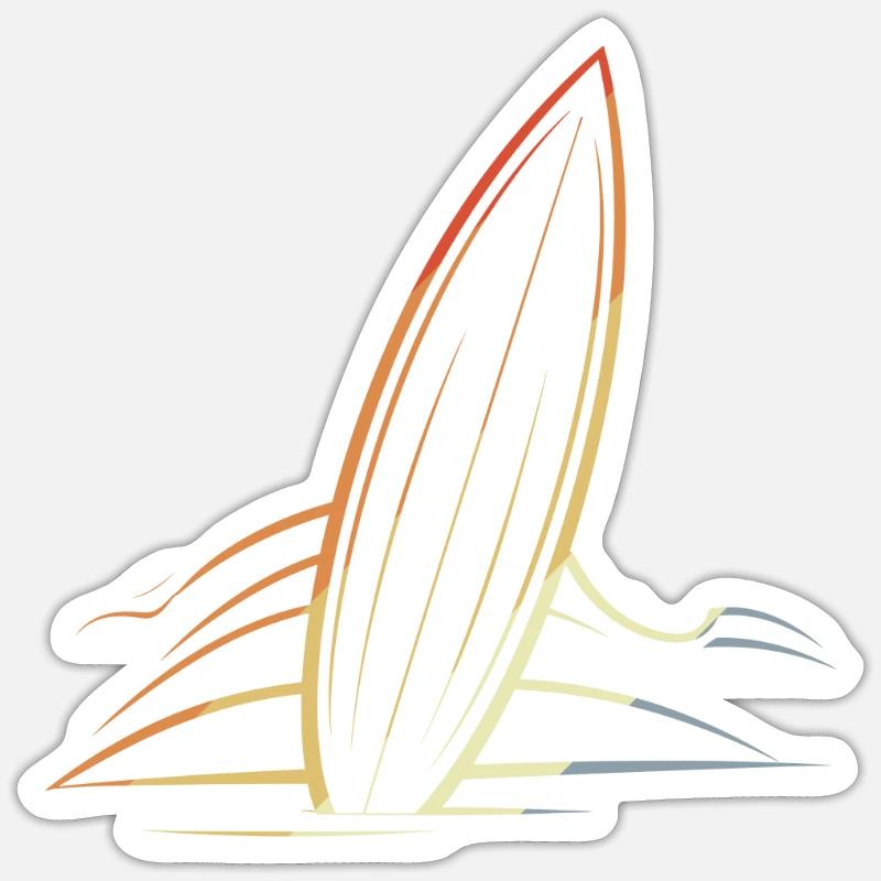 Planche de surf - Sticker taille S (10 x 10 cm) - blanc mat