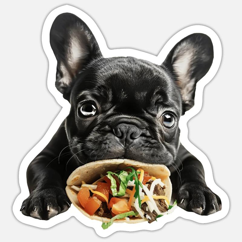 Bouledogue français - Sticker taille S (10 x 10 cm) - blanc mat