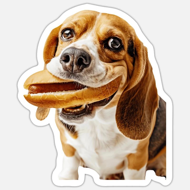 Beagle - Sticker Größe S (10 x 10 cm) - Mattweiß