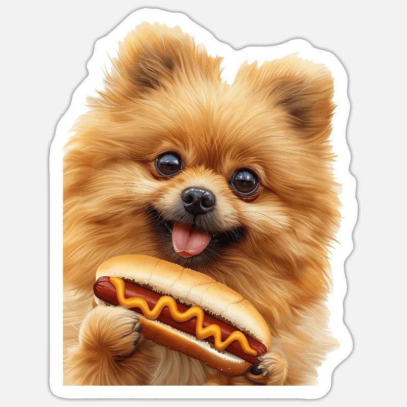 Dwarf spitz - Sticker size S (10 x 10 cm) - white matte