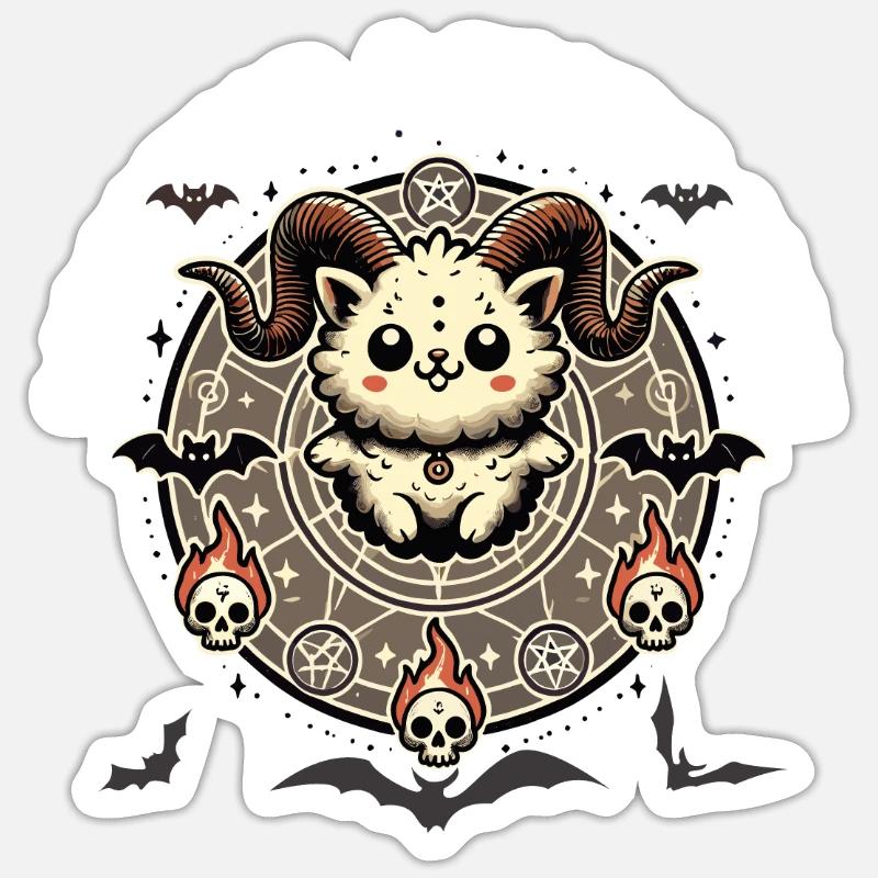 Lucifer t’aime style mystique - Sticker taille S (10 x 10 cm) - blanc mat