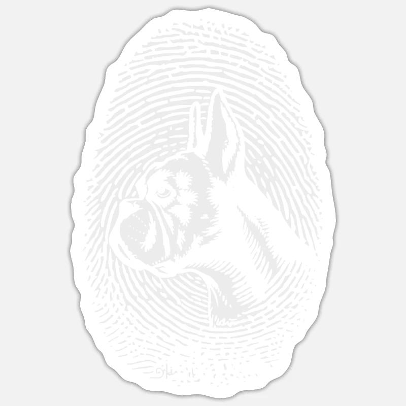 Boxer Fingerprint Creative Boxer - Sticker size S (10 x 10 cm) - white matte