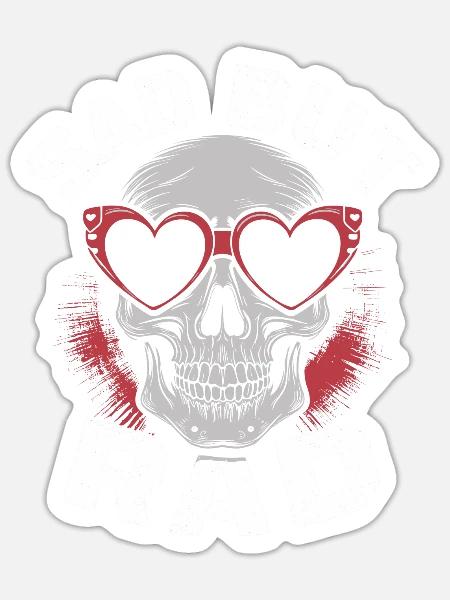 Cooler Goth-Look mit Tiefgang - Sticker Größe S (10 x 10 cm) - Mattweiß