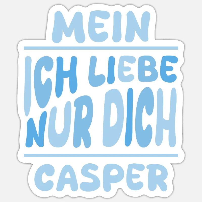 Homme Casper - Sticker taille S (10 x 10 cm) - blanc mat