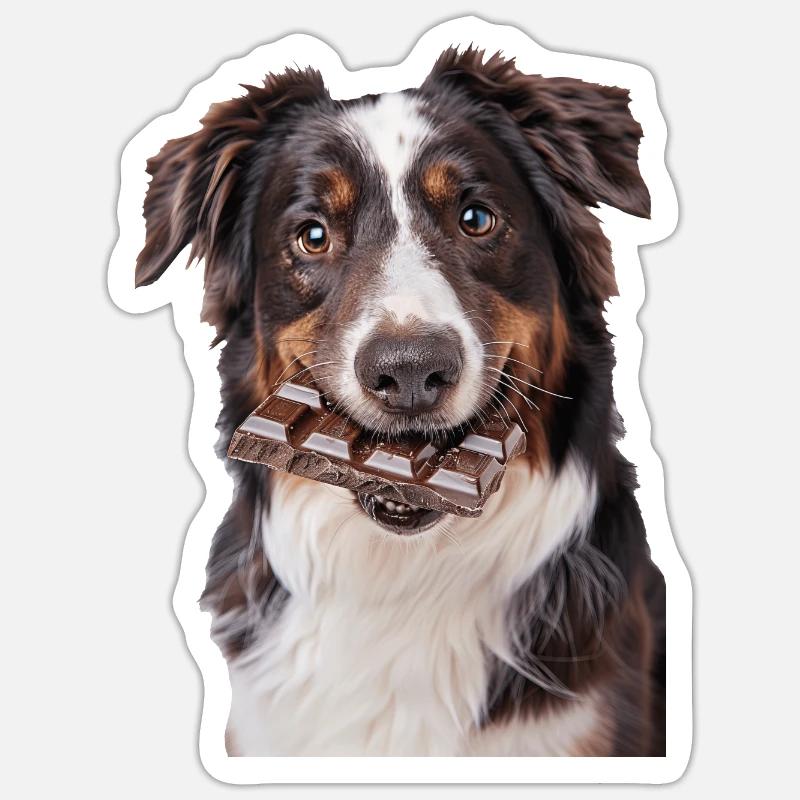 Australischer Schäferhund - Sticker Größe S (10 x 10 cm) - Mattweiß