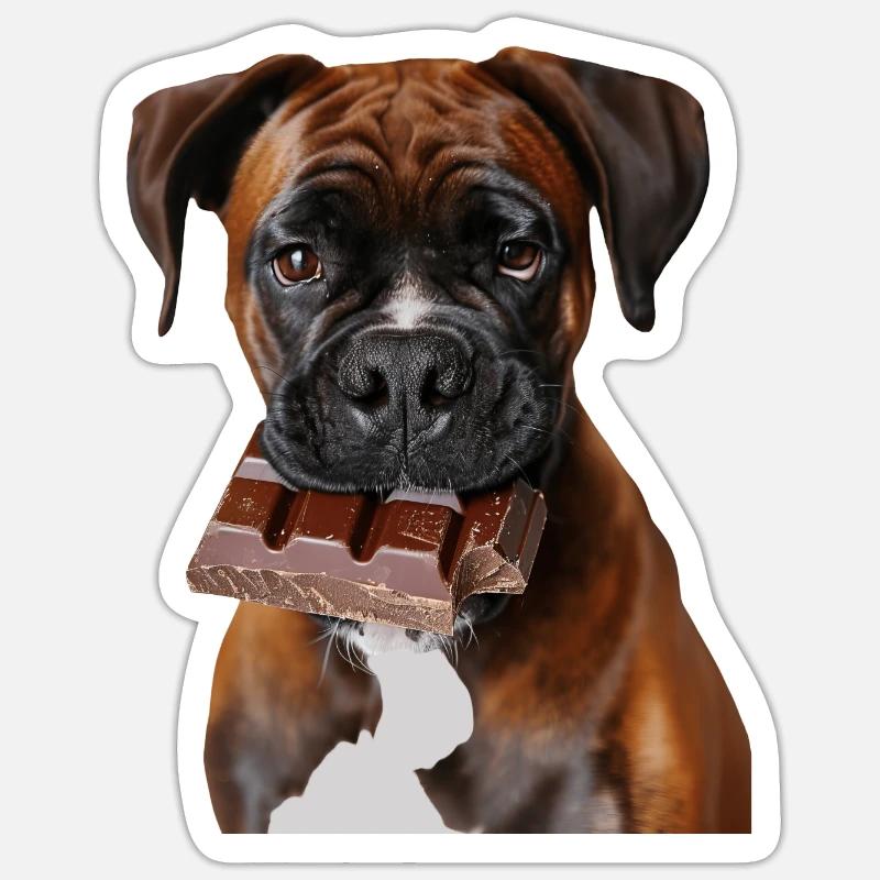 Boxer - Sticker size S (10 x 10 cm) - white matte