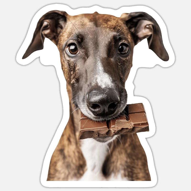 Windhund - Sticker Größe S (10 x 10 cm) - Mattweiß