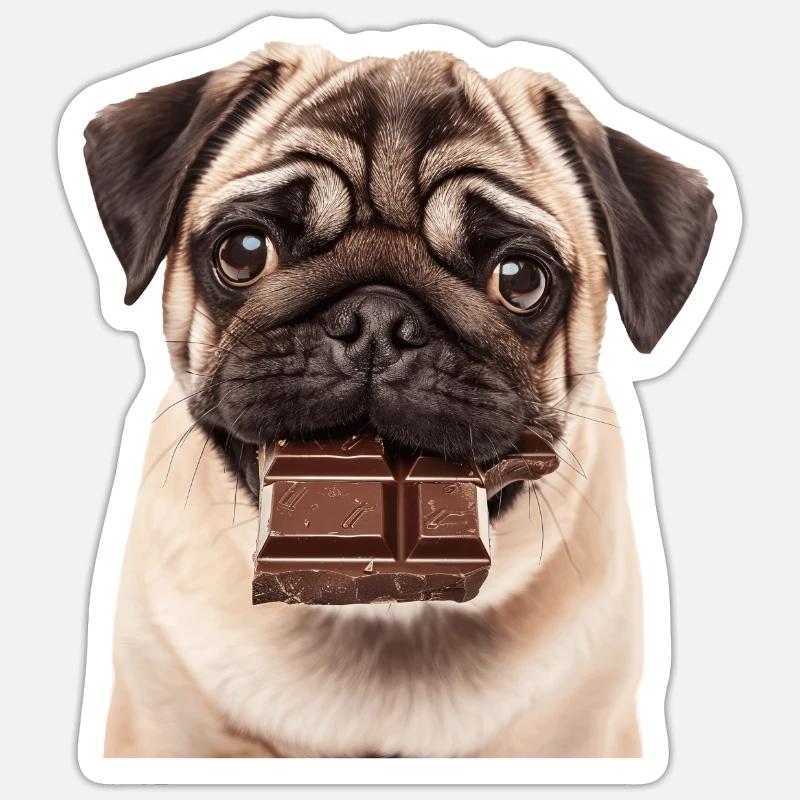 Mops Sticker Größe S (10 x 10 cm)