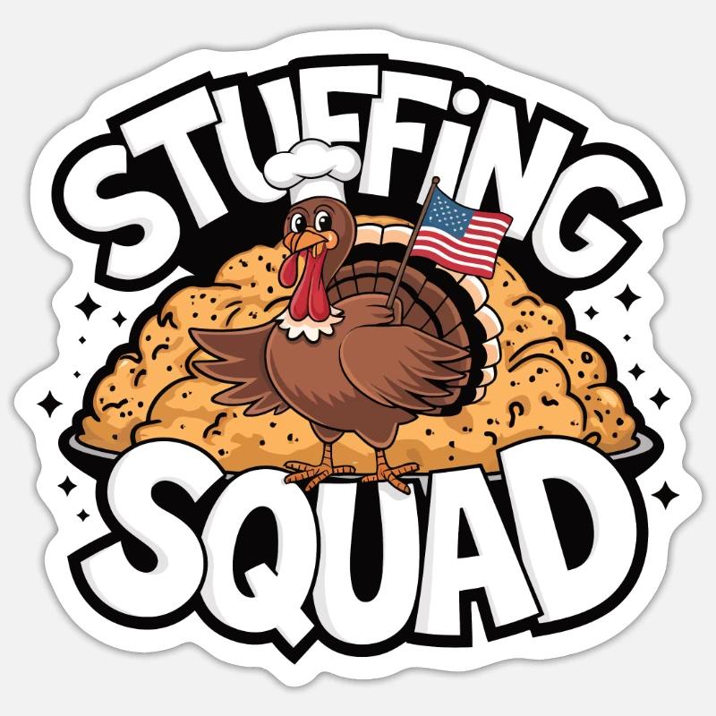 Dinde drôle de Thanksgiving - Sticker taille S (10 x 10 cm) - blanc mat